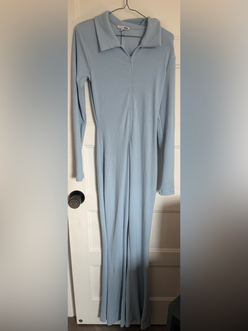 Fashion Nova Light Blue Ribbed Top